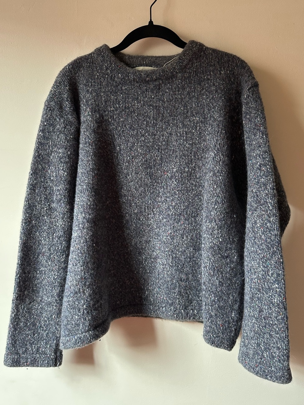Aran Sweater Market Heathered Gray Wool Cashmere XL Made In Ireland